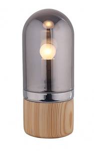 Lampe cylindrique en verre - NEILS Gris - Verre - 13 x 34 x 13 cm