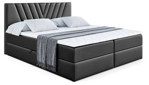 Boxspringbett ERNINA Hochglanz Schwarz - Breite: 180 cm - H3