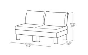 Loungeset Elements Grau - Kunststoff - 74 x 80 x 200 cm