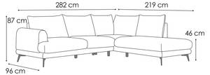 5-Sitzer Ecksofa ADRIA Grau - Ecke davorstehend rechts