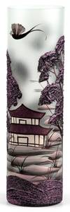 Handbemalte Glasvase Violett - Glas - 12 x 40 x 12 cm