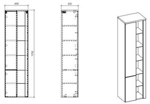 Armoire haute BAHAMA HC45 2D Blanc