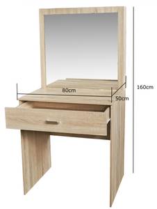 Schminktisch JUNZTC30F-LICHTBR_A Braun - Holz teilmassiv - 80 x 160 x 50 cm