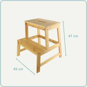 Hocker Bambus Küchenhocker Tritthocker Braun - Bambus - 43 x 47 x 43 cm