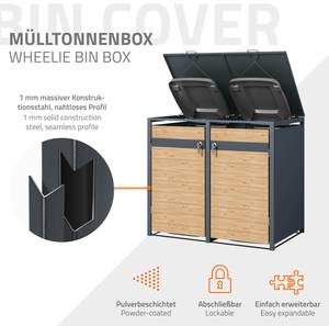 Mülltonnenbox für 4 Tonnen Eiche