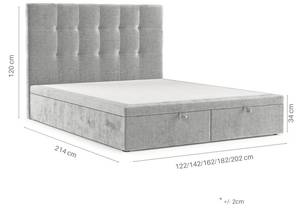 Polsterbett Guam mit Stauraum Anthrazit - Breite: 202 cm