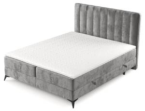 Boxspringbett Aggaz Grau - Breite: 200 cm