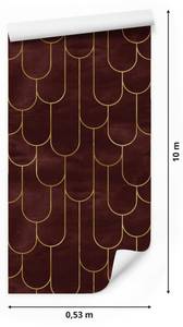 Papier Peint MOTIFS Style Art Déco Beige - Marron - Papier - Textile - 53 x 1000 x 1000 cm