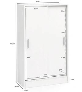 Aktenschrank ARBENA Mehrzweckschrank Weiß - Holzwerkstoff - 29 x 108 x 60 cm