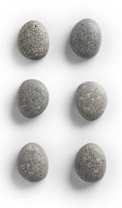 Magnet-Set "Stone", 6-tlg., Polyresin Grau - Kunststoff - 2 x 3 x 3 cm
