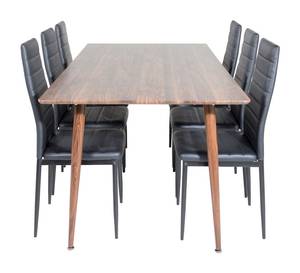 Essgruppe Polar 26 (7-teilig) Schwarz - Massivholz - 90 x 75 x 180 cm