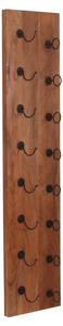 PANAMA Wand-Weinregal Schwarz - Braun - Metall - Massivholz - Holzart/Dekor - 33 x 148 x 16 cm