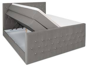 Boxspringbett MARDIN mit Bettkasten Grau - Breite: 180 cm