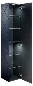 Armoire haute ELEGANCE HC35 2D Bleu - Bois manufacturé - Matière plastique - 35 x 170 x 33 cm