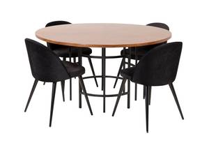 Essgruppe Copenhagen (5-teilig) Braun - Massivholz - 140 x 74 x 140 cm