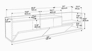 TV-Lowboard Krog Anthrazit - Eiche Antik Dekor