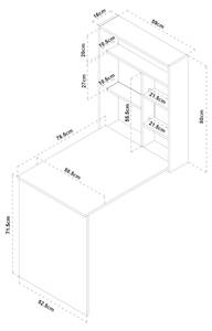 Wandklapptisch Greve Braun - Weiß - Holzwerkstoff - 77 x 72 x 59 cm