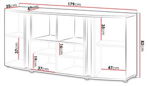 Sideboard Michelle Schwarz - Holzwerkstoff - 179 x 82 x 47 cm