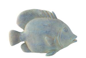 Fisch Linien Blau - Metall - 19 x 23 x 35 cm