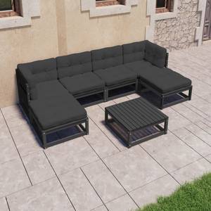 Salon de jardin (lot de 7) 3009735-2 Anthracite - Noir