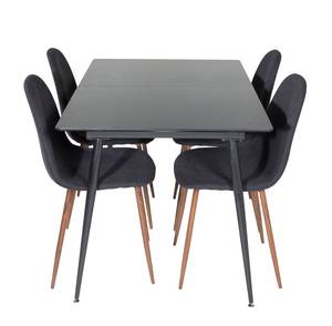 Essgruppe Silar 70 (5-teilig) Schwarz - Massivholz - 90 x 76 x 120 cm