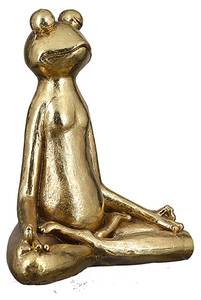 Frosch Figur Yoga Gold - Kunststoff - 31 x 34 x 16 cm