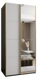 SCHWEBETÜRENSCHRANK LUX Schwarz - Gold - Weiß - Breite: 110 cm