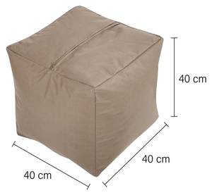 Sitzsack-Hocker Pouf "Cube" 40x40x40cm Taupe