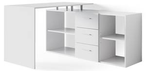 Bureau d'angle Dante blanc Blanc - Bois manufacturé - 120 x 75 x 60 cm