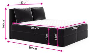 Boxspringbett Egro Pink - Breite: 163 cm