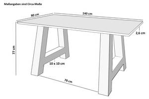 Esstisch AMALIE 140 x 80 cm