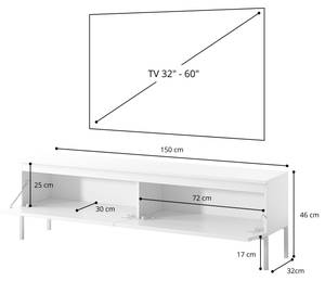 TV-Element BEMMI Weiß - Holzwerkstoff - 19 x 46 x 32 cm