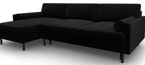 Schlaf-Ecksofa + Box SCOTT 5 Sitzplätze Schwarz