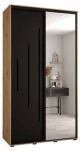 ARMOIRE À PORTES COULISSANTES DAVOS 13 Noir - Imitation chêne - Largeur : 130 cm