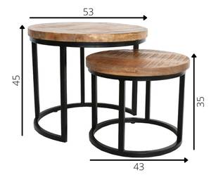 Rosa Couchtisch Set Industrial Mangoholz Giro
