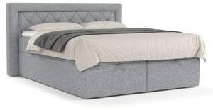 Premium Boxspringbett Jayleen Grau - Breite: 140 cm