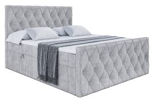 ALTDECOR Boxspringbett mit Topper - AMAY Schiefergrau - Breite: 120 cm - H3