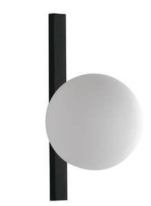 LED Wandlampe 1 flammig Schwarz Opalglas Schwarz - Weiß