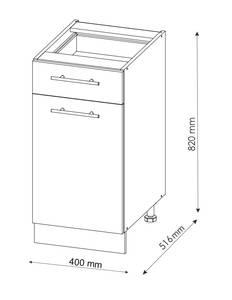 Unterschrank Fame 40cm Hochglanz Bordeaux