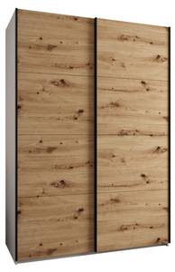 Armoire Lux 1 Noir - Imitation chêne - Blanc - Largeur : 170 cm