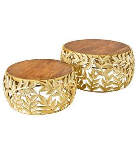 Couchtische ABSTRACT LEAF 2er Set Gold - Holz