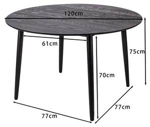 Esstisch TRADITION Schwarz - 120 x 120 cm