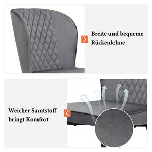 Polsterstuhl VELVWings (4er Set) Grau - 4er Set