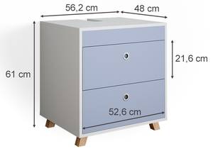 Waschtischunterschrank Retro Blau/Weiß Blau - Holzwerkstoff - 56 x 61 x 48 cm