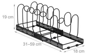 Pfannenhalter Metall Schwarz - Metall - 59 x 19 x 18 cm