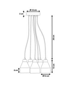 Pendelleuchten CESTOS Schwarz - Braun - Metall - 12 x 68 x 12 cm