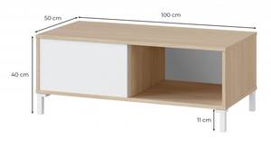 Table basse Brooklyn Blanc - Bois manufacturé - Matière plastique - 50 x 40 x 100 cm