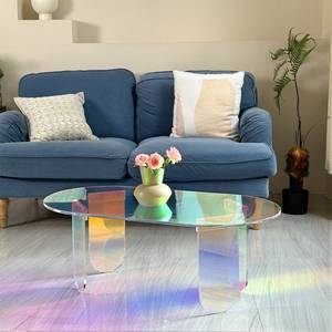 oval Couchtisch Acrylglas bunt Kunststoff - 50 x 36 x 95 cm