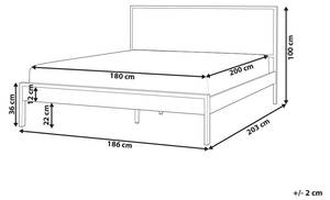 Lit double ERVILLERS Largeur : 186 cm