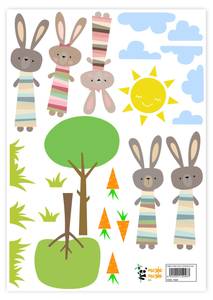 Rabbit family Sticker 29,7x42 cm Matière plastique - Textile - 1 x 30 x 42 cm